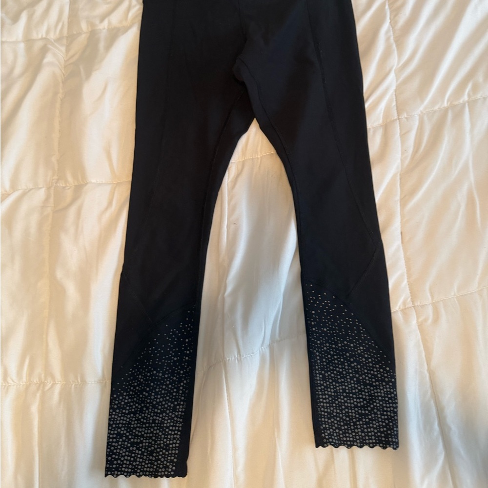 Lululemon Athletica Black Leggings with Scalloped Hem